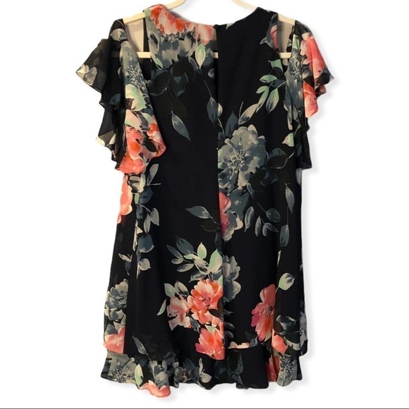 Eliza J floral printed cold-Shoulder shift dress 8 - Picture 6 of 10